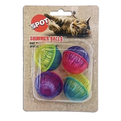 Ethical Pet Spot Shimmer Balls Cat Toy in Assorted Colors, 4 pack