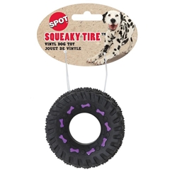 Ethical Pet Spot Squeaky Tire Vinyl Single Dog Toy 3.5, Color Varies
