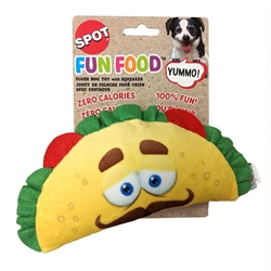 Ethical Pet Spot Fun Food Taco Plush Squeaker Single Dog Toy 6