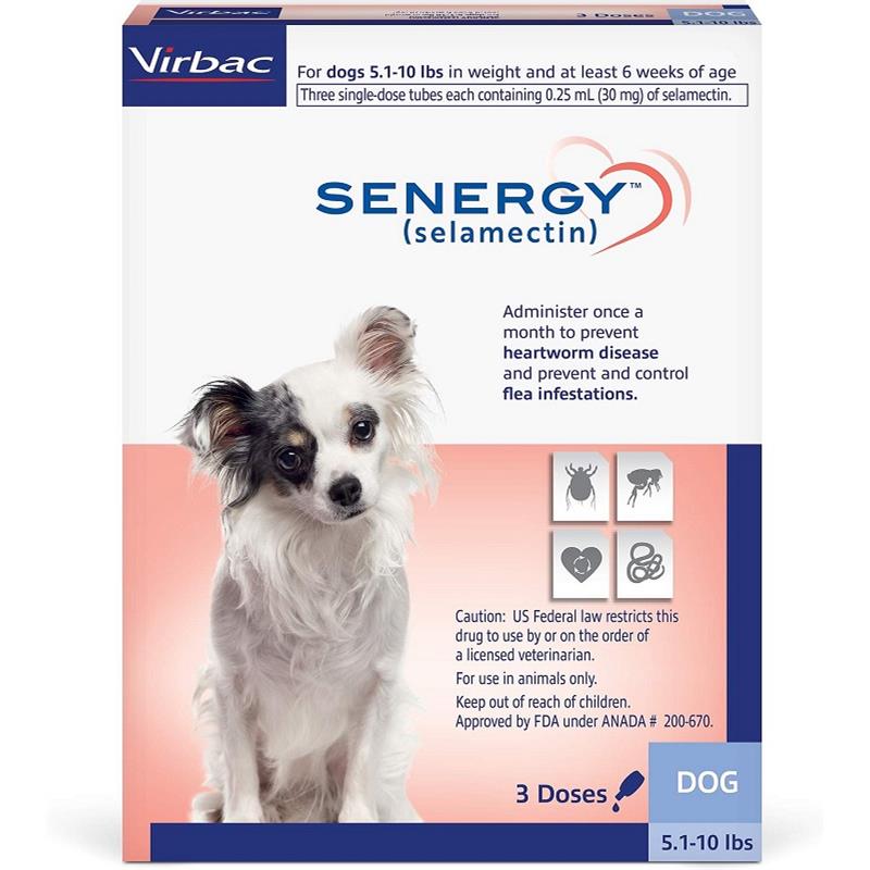 Senergy (selamectin) Topical for Dogs 5.1 - 10 lbs, 3 doses