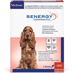 Senergy (selamectin) Topical for Dogs 20.1 - 40 lbs, 3 doses
