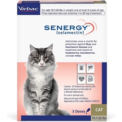 Senergy (selamectin) Topical for Cats 15.1 - 22 lbs, 3 doses