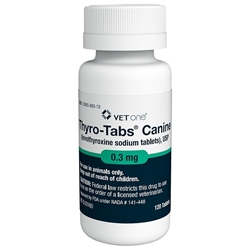 VetOne Thyro-Tabs Canine 0.3 mg, 120 ct Green
