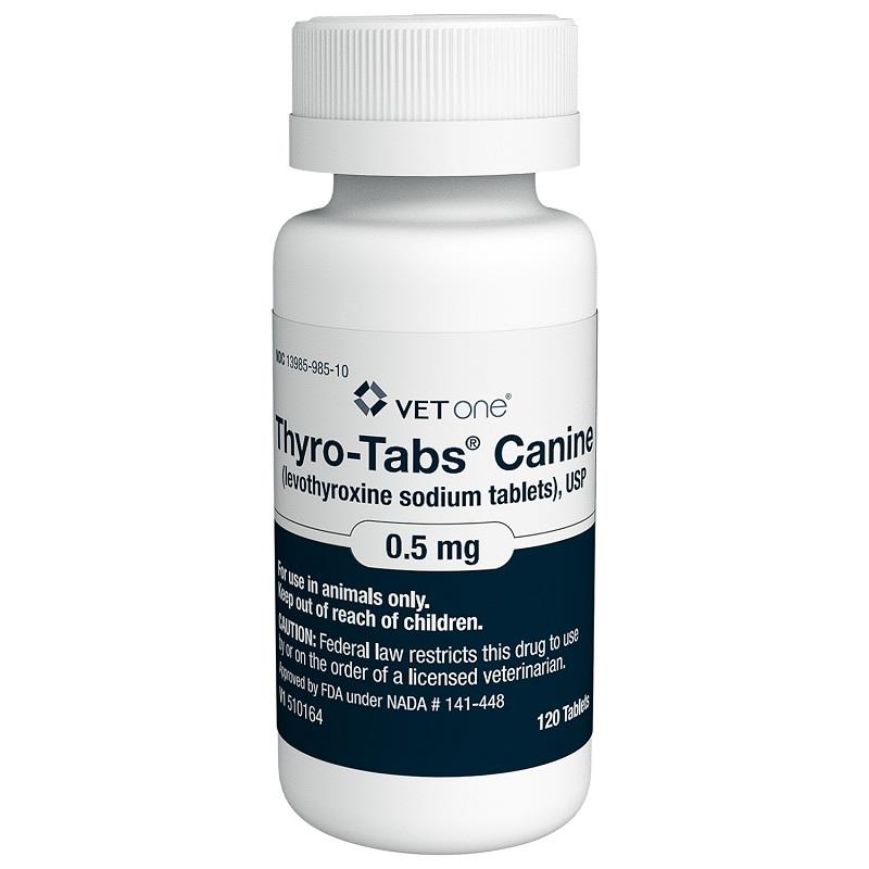 VetOne Thyro-Tabs Canine 0.5 mg, 120 ct White