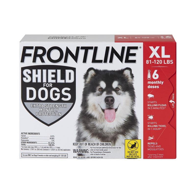 Frontline Shield for Dogs, X-Large 81-120 lbs 6 Month Supply