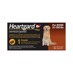 Heartgard Plus Chewables For Dogs 51-100 lbs Brown, 1 Month Supply