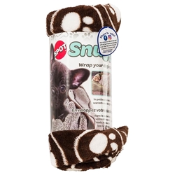 Ethical Pet Spot Snuggler Patterned Dog Blanket Chocolate Paws 30x40