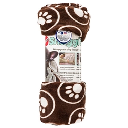 Ethical Pet Spot Snuggler Patterned Dog Blanket Chocolate Paws 40x60