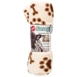 Ethical Pet Spot Snuggler Patterned Dog Blanket Cream Bones and Paws 40x60