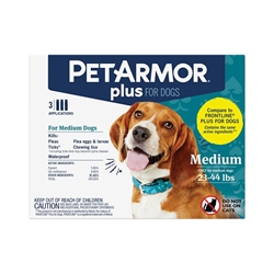 PetArmor Plus Flea and Tick Prevention for Medium Size Dogs (23 to 44 Pounds) Topical, 3 Monthly Treatments