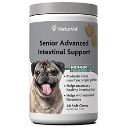NaturVet Senior Advanced Intestinal Support Soft Chews for Dogs, 60 ct