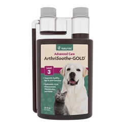 NaturVet ArthriSoothe-GOLD Joint Supplement, Level 3 Advanced Care Joint Support Liquid for Dogs and Cats, 32 oz