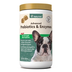NaturVet Advanced Probiotics & Enzymes Plus Vet Strength PB6 Probiotic Soft Chews for Dogs, 240 Ct.