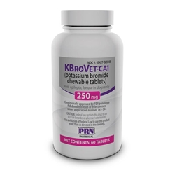 K-BroVet-CA1 Potassium Bromide Chewable Tablets for Dogs, 250 mg 60 Chewable Tablets