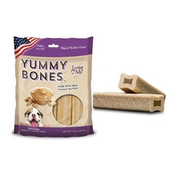 Yummy Bones Dog Treats for Medium/Large Dogs Peanut Butter, 13 oz