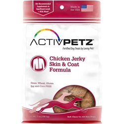 Activpetz Chicken Jerky Skin & Coat Formula Supplement Bar Dog Treats, 7 oz
