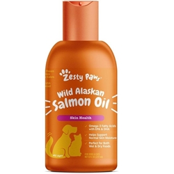 Zesty Paws Wild Alaskan Salmon Oil Skin & Coat Supplement for Dogs & Cats, 8 oz
