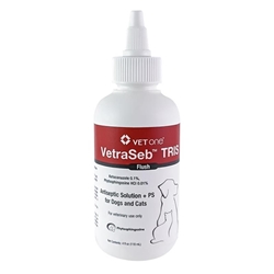 VetraSeb CeraDerm TRIS Flush Antiseptic Solution for Dogs and Cats, 4 oz