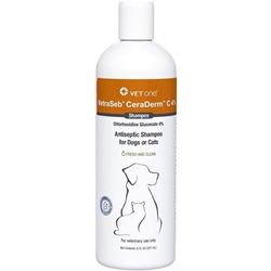 VetraSeb CeraDerm C 4% Antiseptic Shampoo for Dogs or Cats, 8 oz