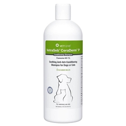 VetraSeb CeraDerm P Anti-Itch Conditioning Shampoo for Dogs or Cats, 16 oz