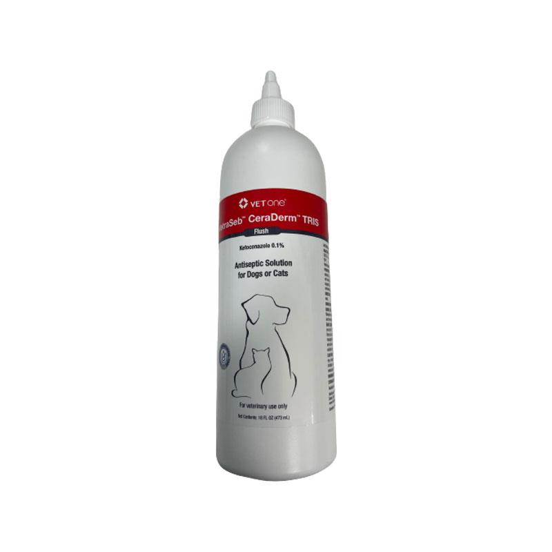 VetraSeb CeraDerm TRIS Flush Antiseptic Solution for Dogs and Cats, 16 oz