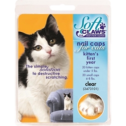 Soft Claws Nail Caps for Cats 40 Count Pack, Clear Kitten