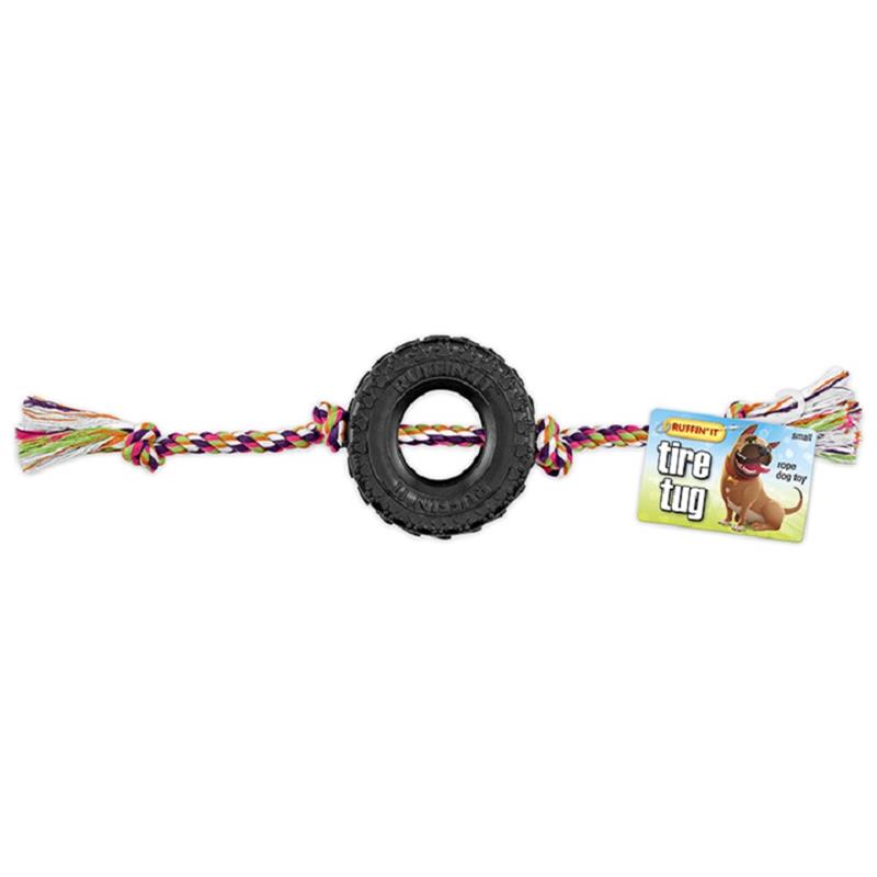 RUFFIN' IT Tire Tug Toy with Rope Small