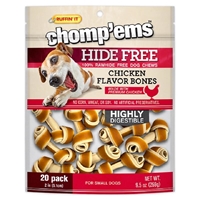 Chompems Hide Free Knot Bones Two Tone Chicken, 20 count