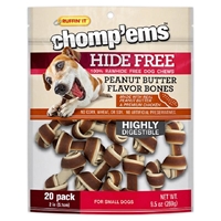Chompems Hide Free Knot Bones Two Tone Peanut Butter, 20 count
