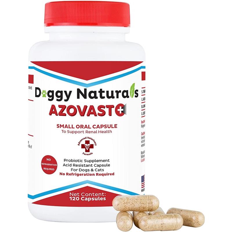 Doggy Naturals Azovast Plus Kidney Health Supplement for Dogs & Cats, 120 Capsules