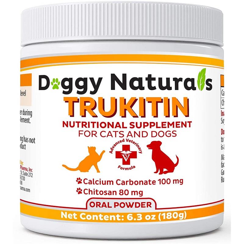 Doggy Naturals Trukitin Chitosin Based Phosphate Binder for Cats & Dogs 180g Powder, 6.3 oz