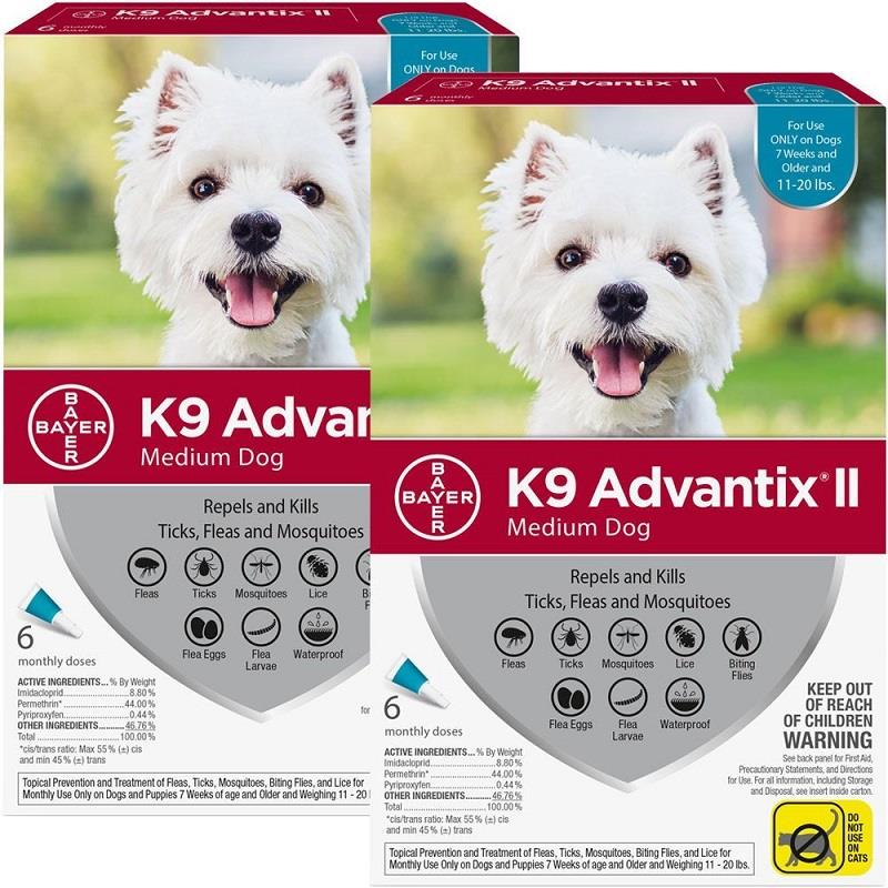 K9 Advantix II for Dogs 11-20 lbs, Teal, 12 Pack