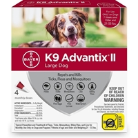 K9 Advantix II for Dogs 21-55 lbs, Red, 4 Pack