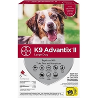 K9 Advantix II for Dogs 21-55 lbs, Red, 6 Pack