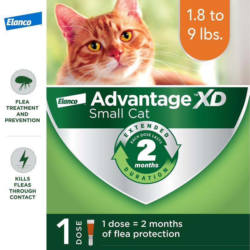 Advantage XD for Cats 1.8 lbs to 9 lbs Orange, 1 Dose 2 Month Supply