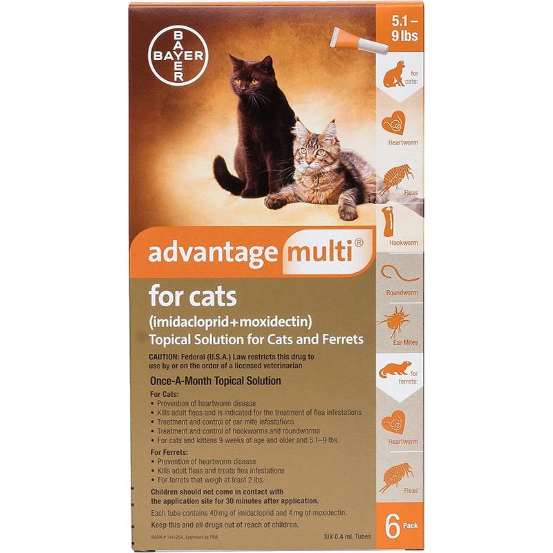 Advantage Multi For Cats and Kittens 5-9 lbs, Orange, 6 Pack
