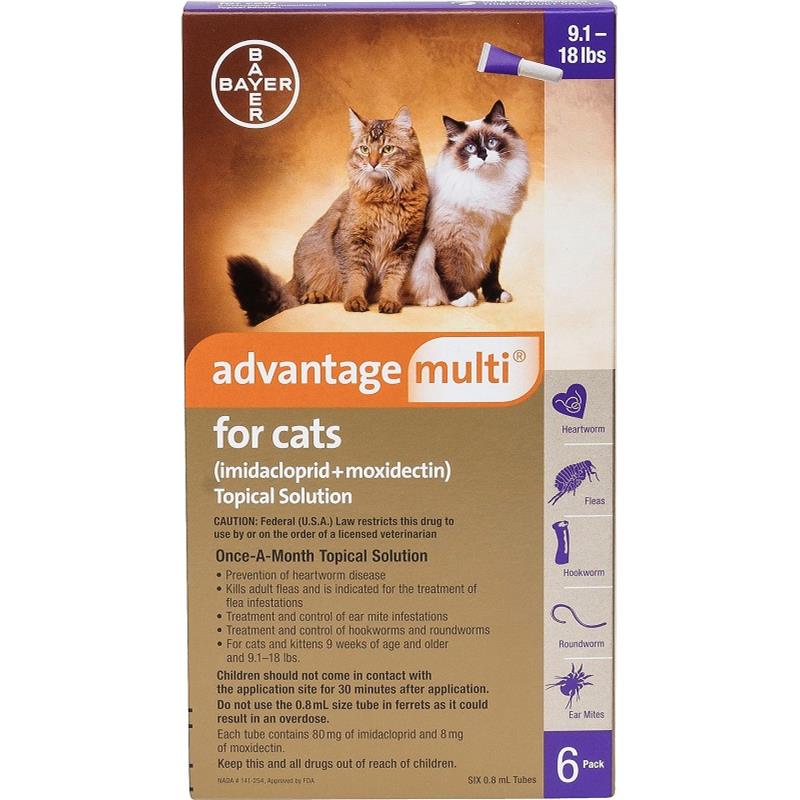 Advantage Multi For Cats and Kittens 9-18 lbs, Purple, 6 Pack
