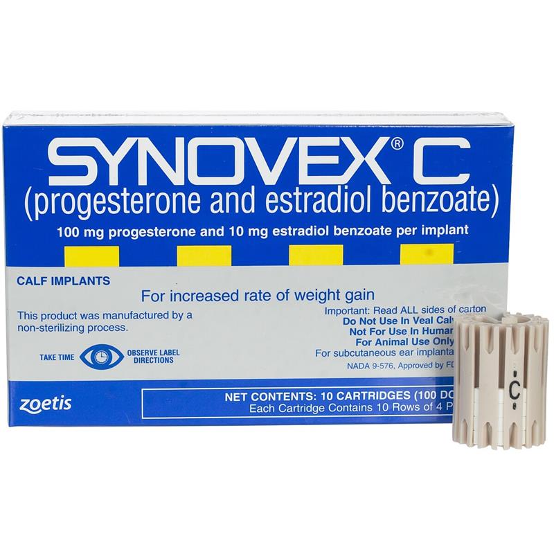 Synovex C Calf Implants, 10 x 10 Cartridges
