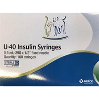 Insulin Syringes U-40 1/2cc 29g x 1/2 in, 100 ct 