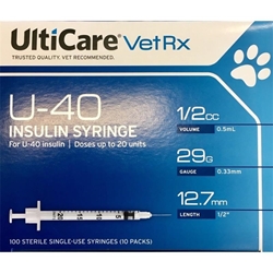 Insulin Syringe U-40 1/2 cc 29gax1/2" (Ulticare) 100/box 