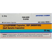Cyclosporine (modified) 25 mg, 30 Capsules
