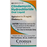 Clindamycin Hydrochloride Drops, 25 mg/mL, 20 mL | VetDepot.com