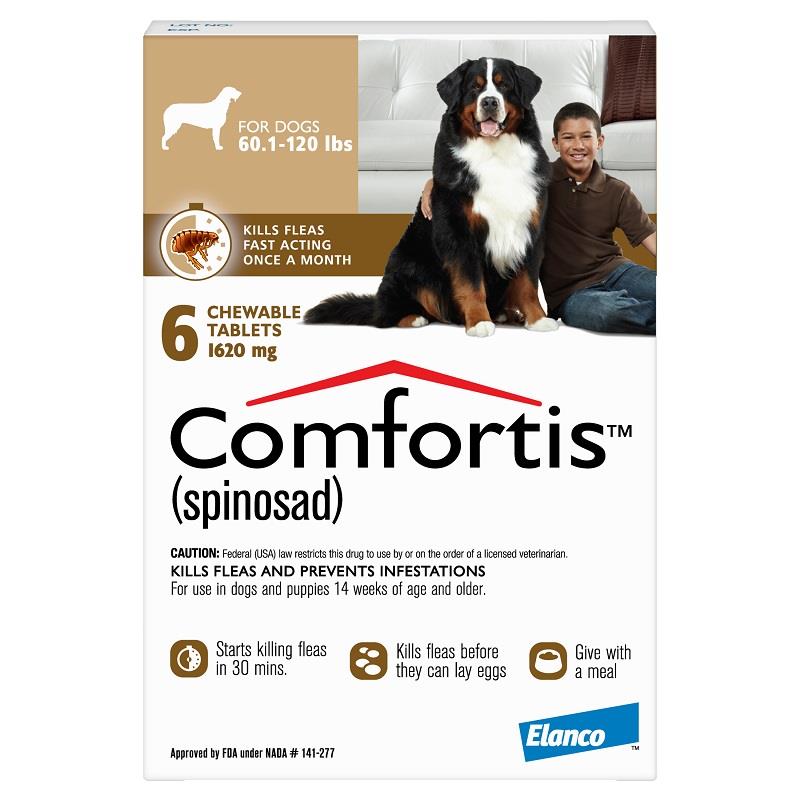 Comfortis for Dogs 60-120 lbs, Brown, 6 Pack