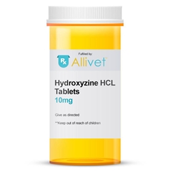 Hydroxyzine HCL 10 mg, 1 Tablets hydroxyzine hcl 10mg 1 tablets generic atarax relief allergies itching chewing allergic dermatitis petmeds