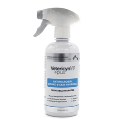 Vetericyn VF Plus Antimicrobial Wound & Skin HydroGel Spray, 16.9 oz Trigger Vetericyn VF HydroGel Wound & Skin Care, veterinary formula, Vetericyn wound treatment, rain rot, hot spot treatment, antiseptic spray, pet wound care spray, pet wound care, pet meds, pet medications