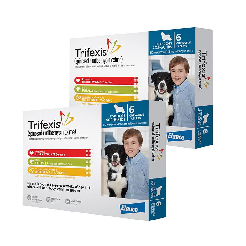 Trifexis for Dogs 40.1-60 lbs, 12 Chewable Tablets (Blue)
