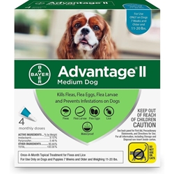 Advantage II for Dogs 11-20 lbs, Teal, 4 Pack