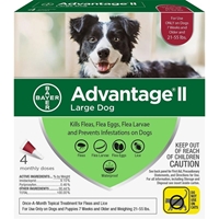Advantage II for Dogs 21-55 lbs, Red, 4 Pack