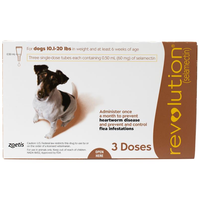 Revolution for Dogs 11-20 lbs, 3 Pack (Brown)