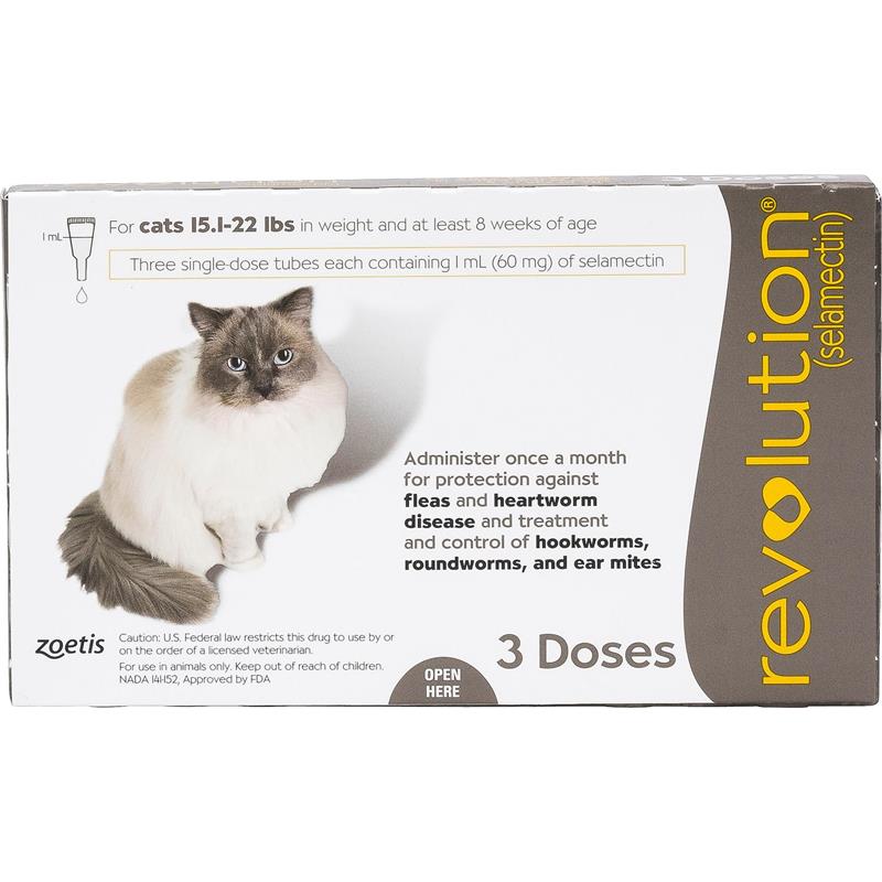Revolution for Cats 15-22 lbs, 3 Pack (Taupe)